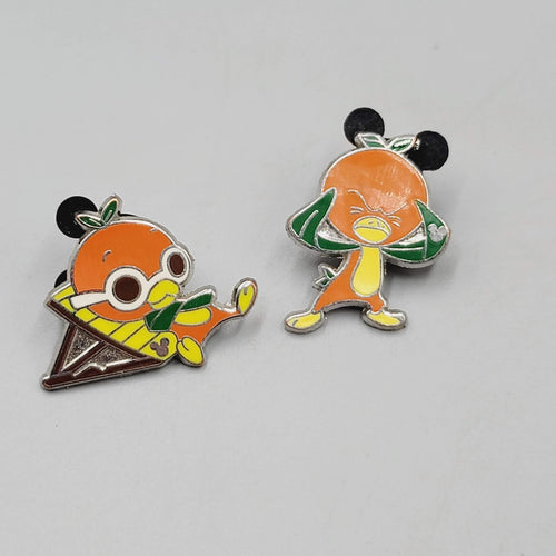 Disney Pin Hidden Mickey Orange Bird Lounging Frustrated Lot of 2