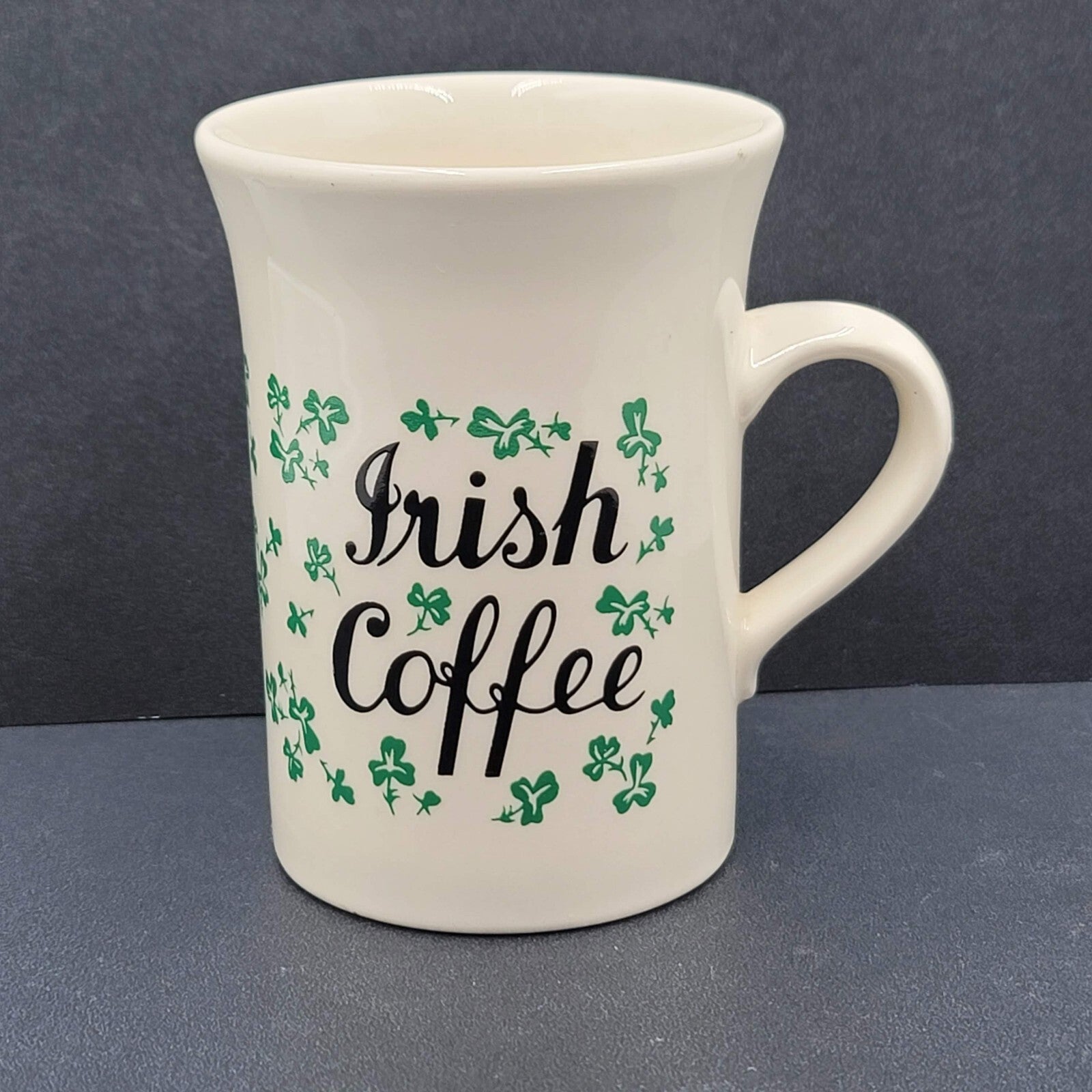 Vintage Carrigohoun Ireland Irish Coffee Mug Tea Cup White Green Shamrocks