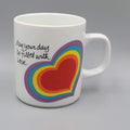 Vintage Avon Rainbow The Love Mug Coffee Cup Rainbow Heart 1983 Easter