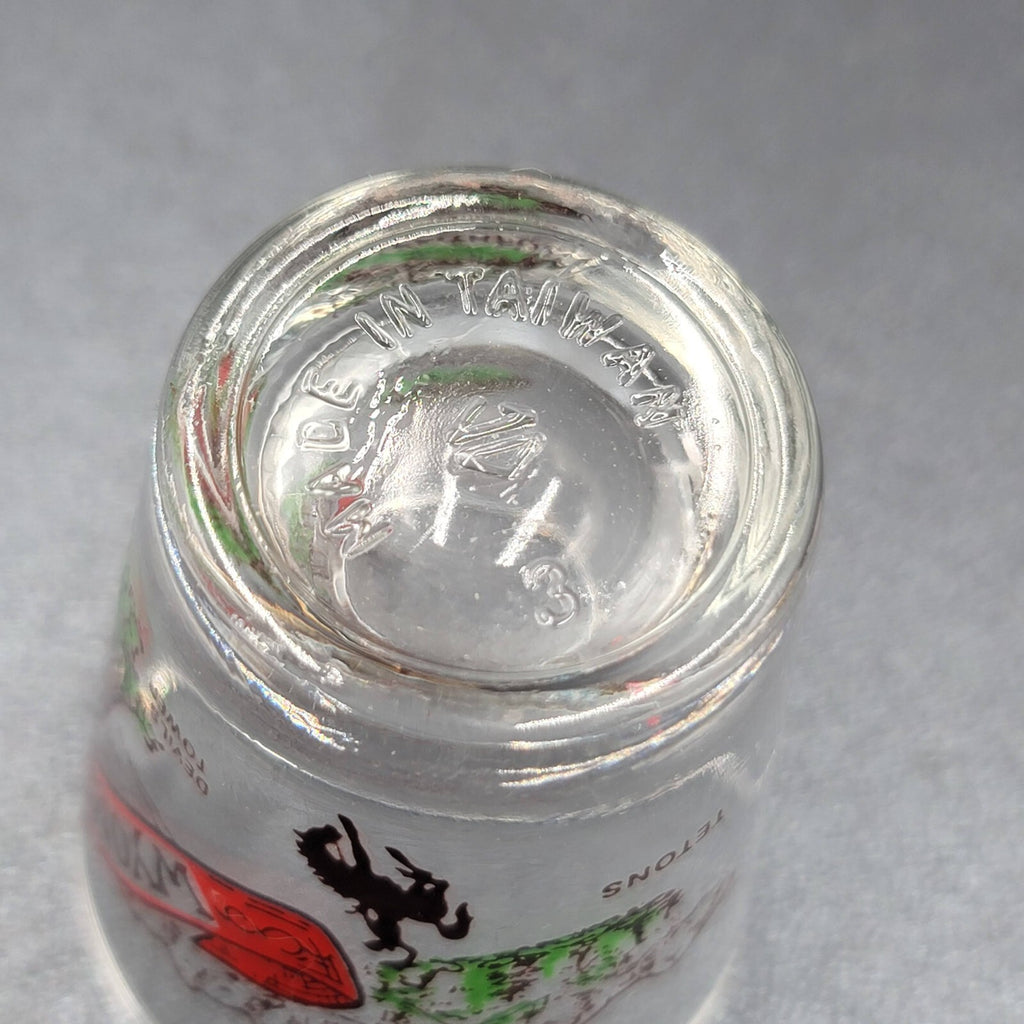 Vintage Wyoming Enamel Embossed Shot Glass USA Souvenir
