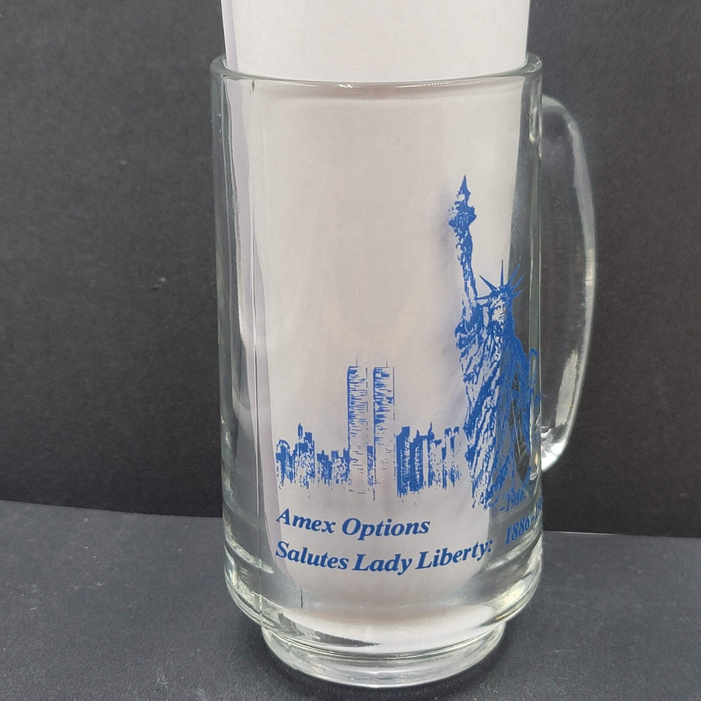 Vintage Amex Options 1986 America Salutes the Lady Statue of Liberty Glass Mug