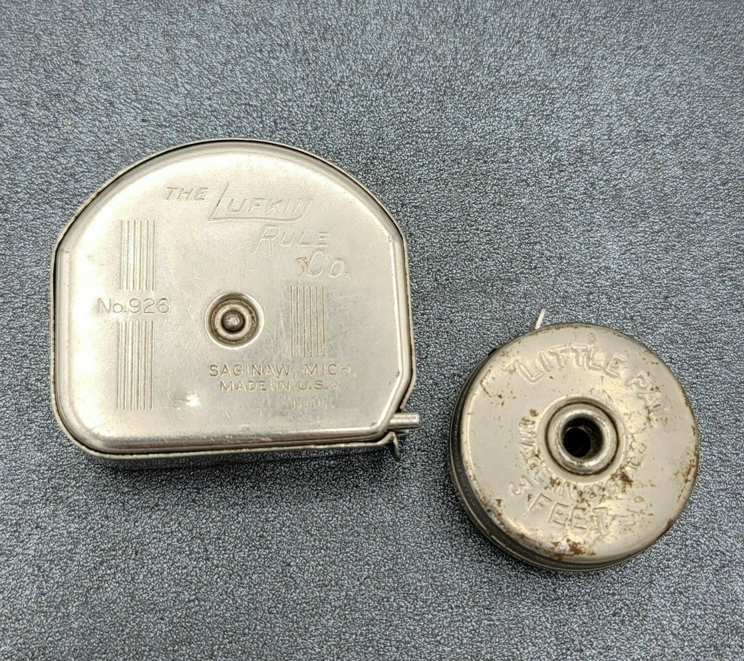 Lot of 2 Vintage Lufkin Rule Co No 926 Tape Measure LITTLE PAL 3'