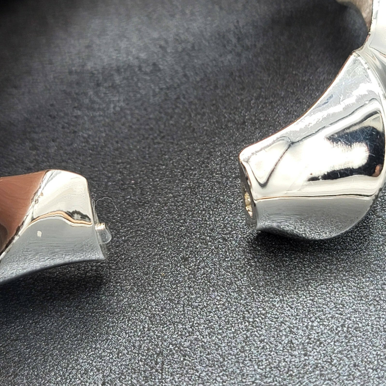 Lot of 2 Clamper Hinged Bracelets Silver Tone Womens Jewelry Rhinestone