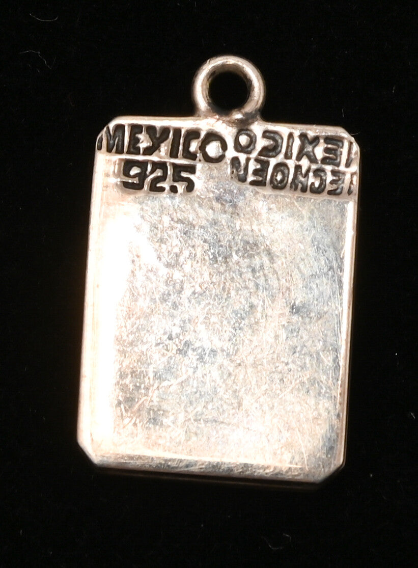 Sterling Silver Mexico Petrograph Necklace PENDANT ONLY 3/4" x 1/2"