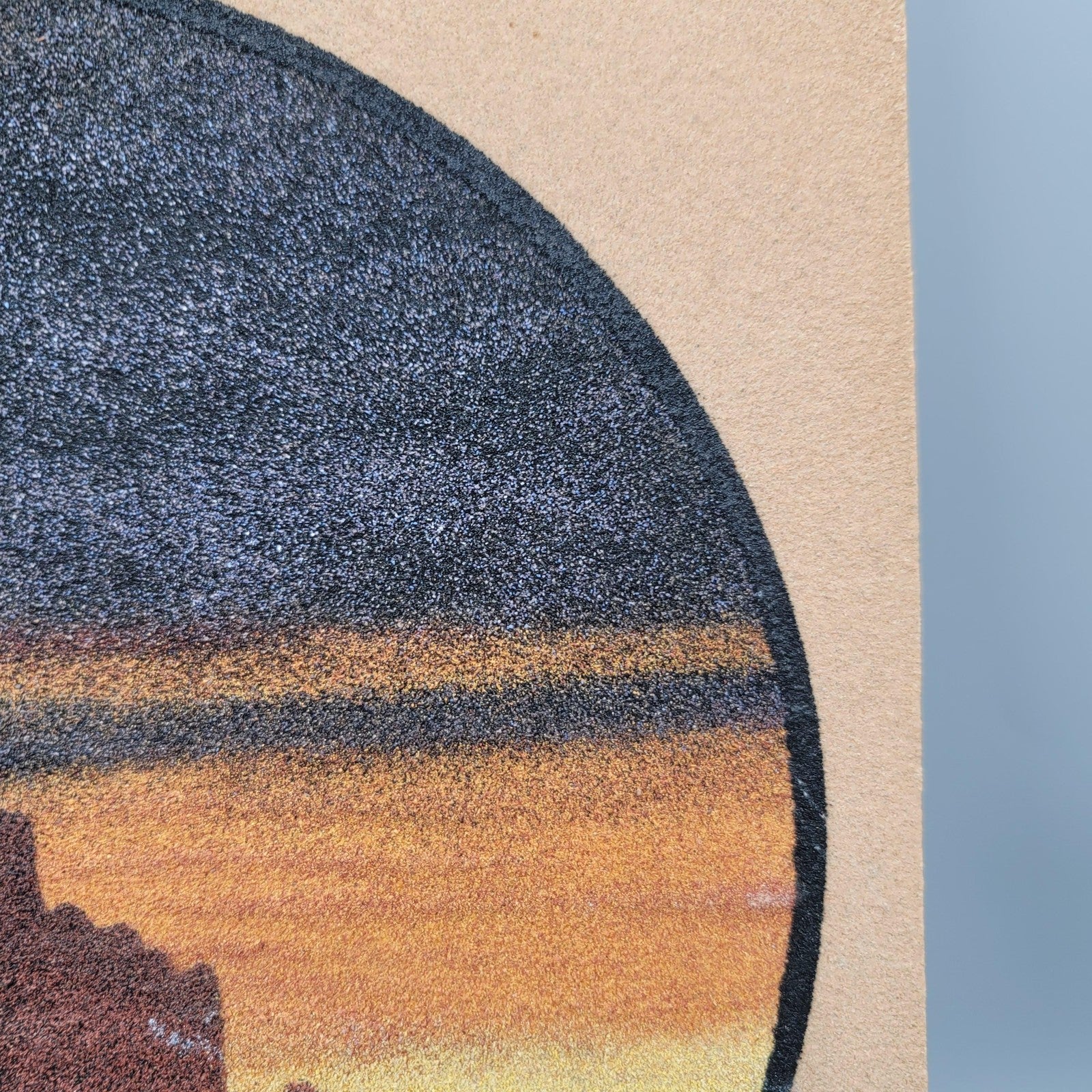Albert Lee Shiprock NM Sand Painting Original Art on Board Signed USA Sunset 12"