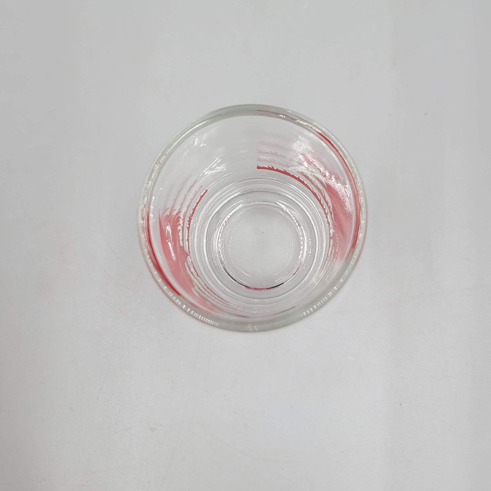 Vintage Red Rooster Juice Glass Clear 3 in tall