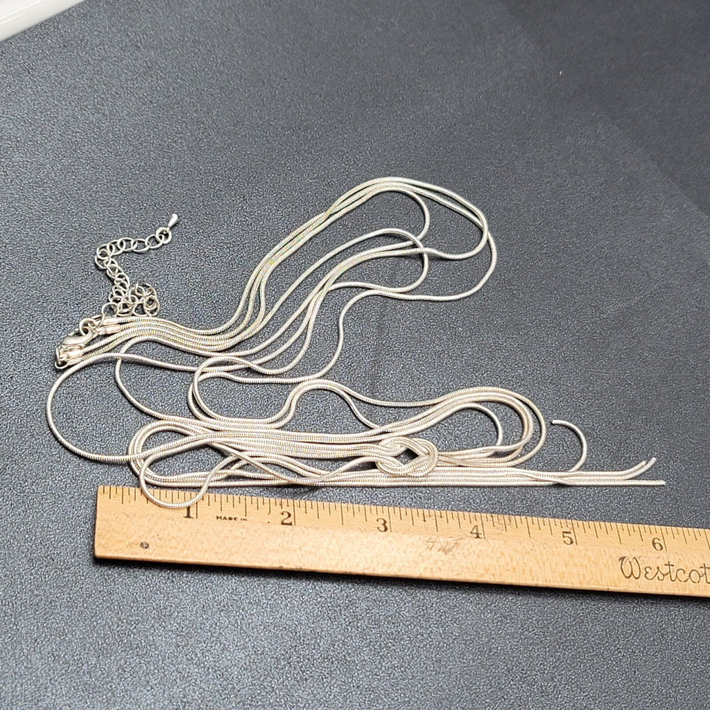 Long Snake Chain Knot Necklace Y Drop 34" - 38"