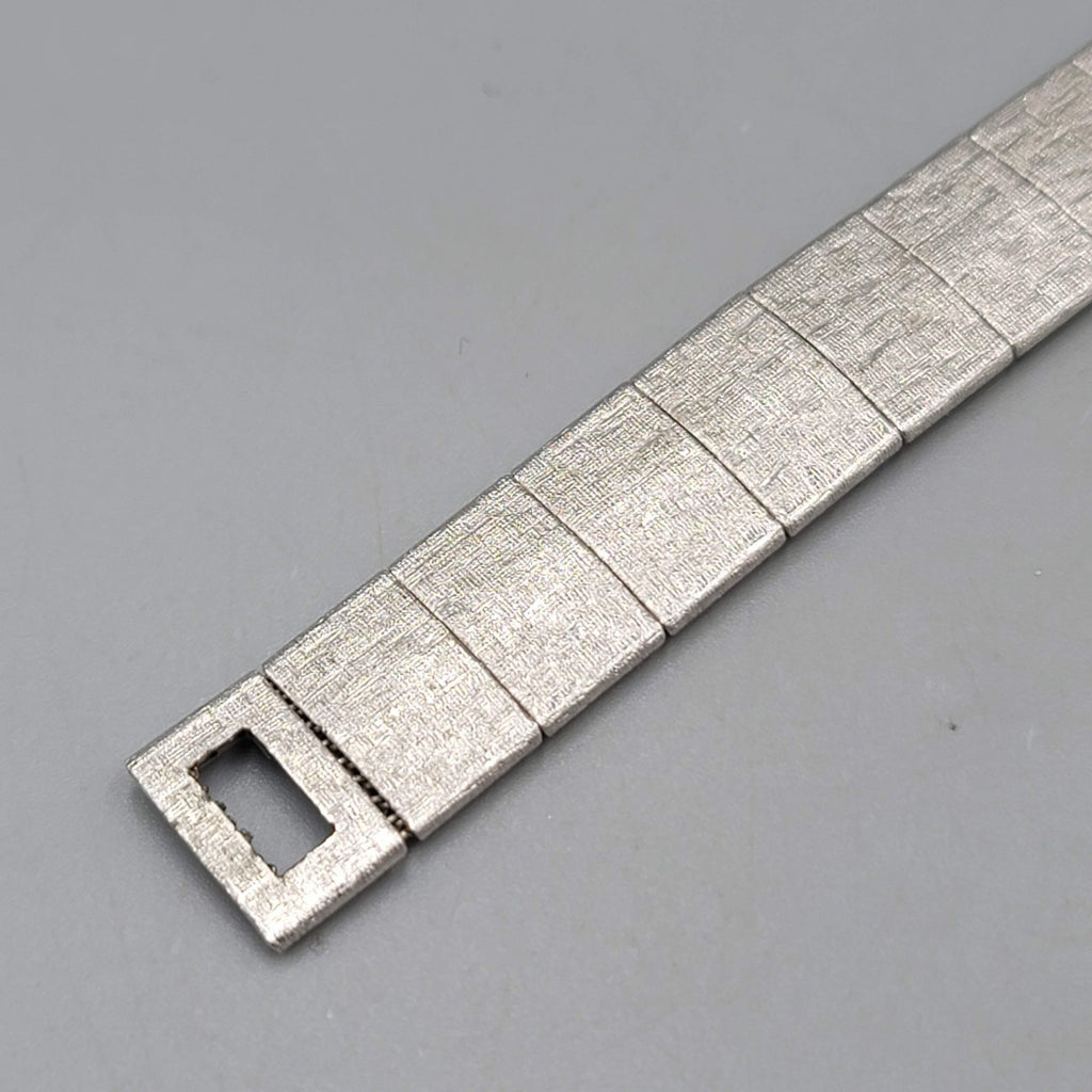 Vintage Emmons Bracelet Silver tone Etched Panel 6.75 in