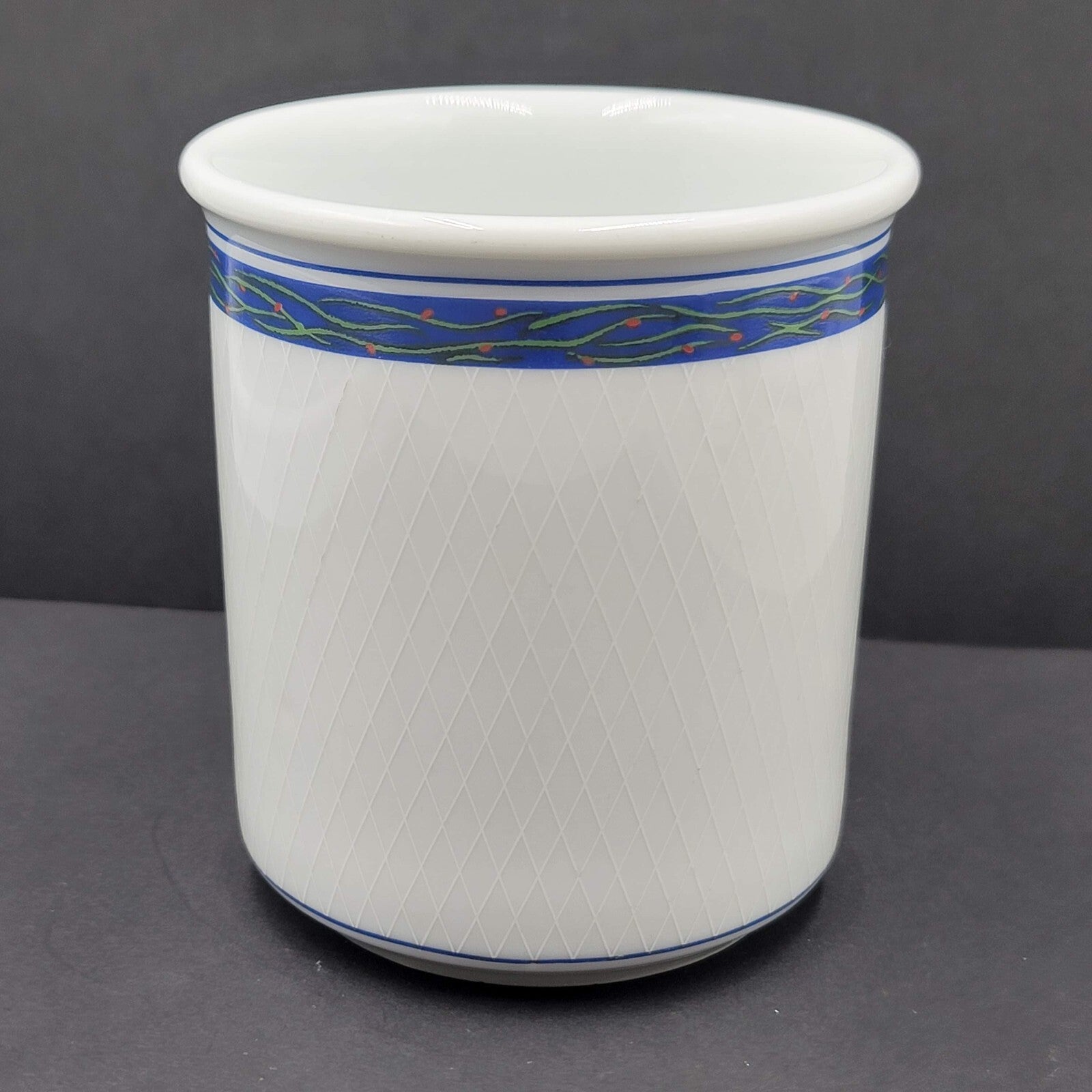 Vintage Dansk NEW SCANDIA Porcelain Coffee Mug Blue White Retired EXC Portugal