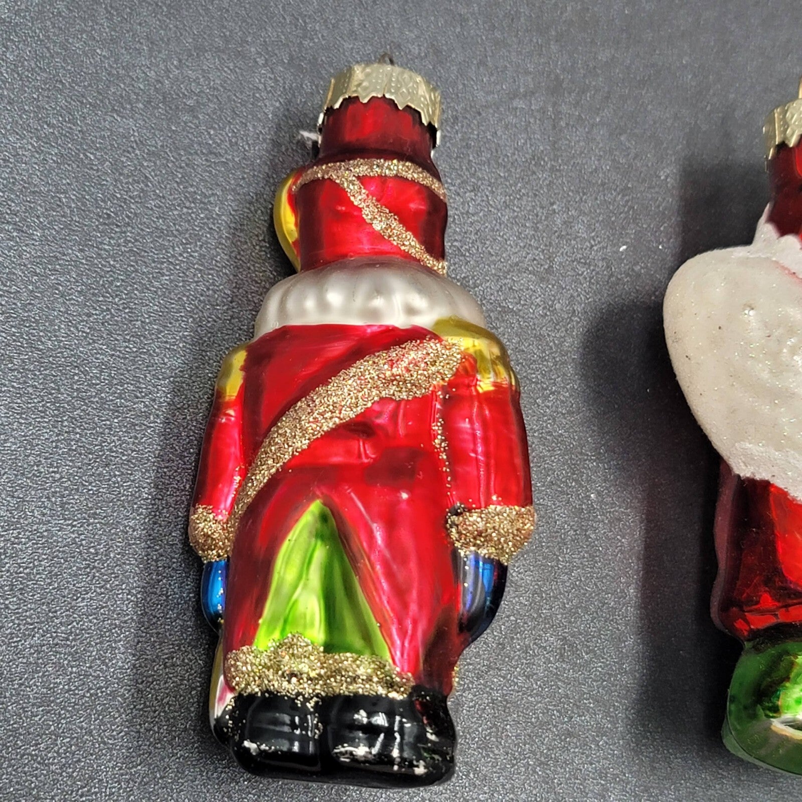 Christmas Blown Glass Ornament Lot of 3 Santa Angel Snowman 4"