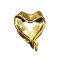 Vintage Open Heart Scarf Clip Gold tone Estate Jewelry 1.75"