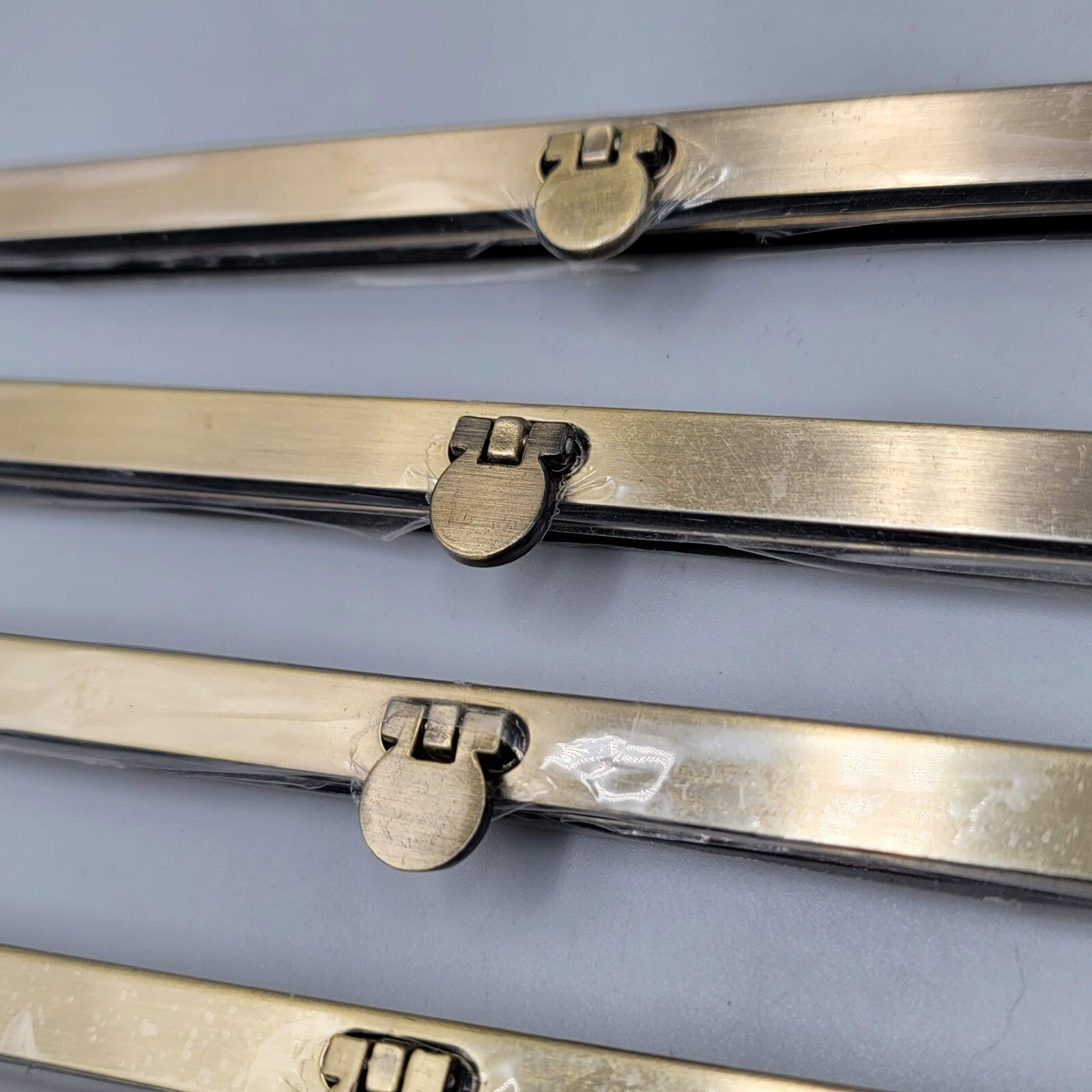 Vintage Metal Purse Clasp Closure Frame Lot of 7 New Old Stock Gunmetal Goldtone