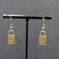 Ace of Spades Pierced Earrings Bronze tone Dangle 3/4"
