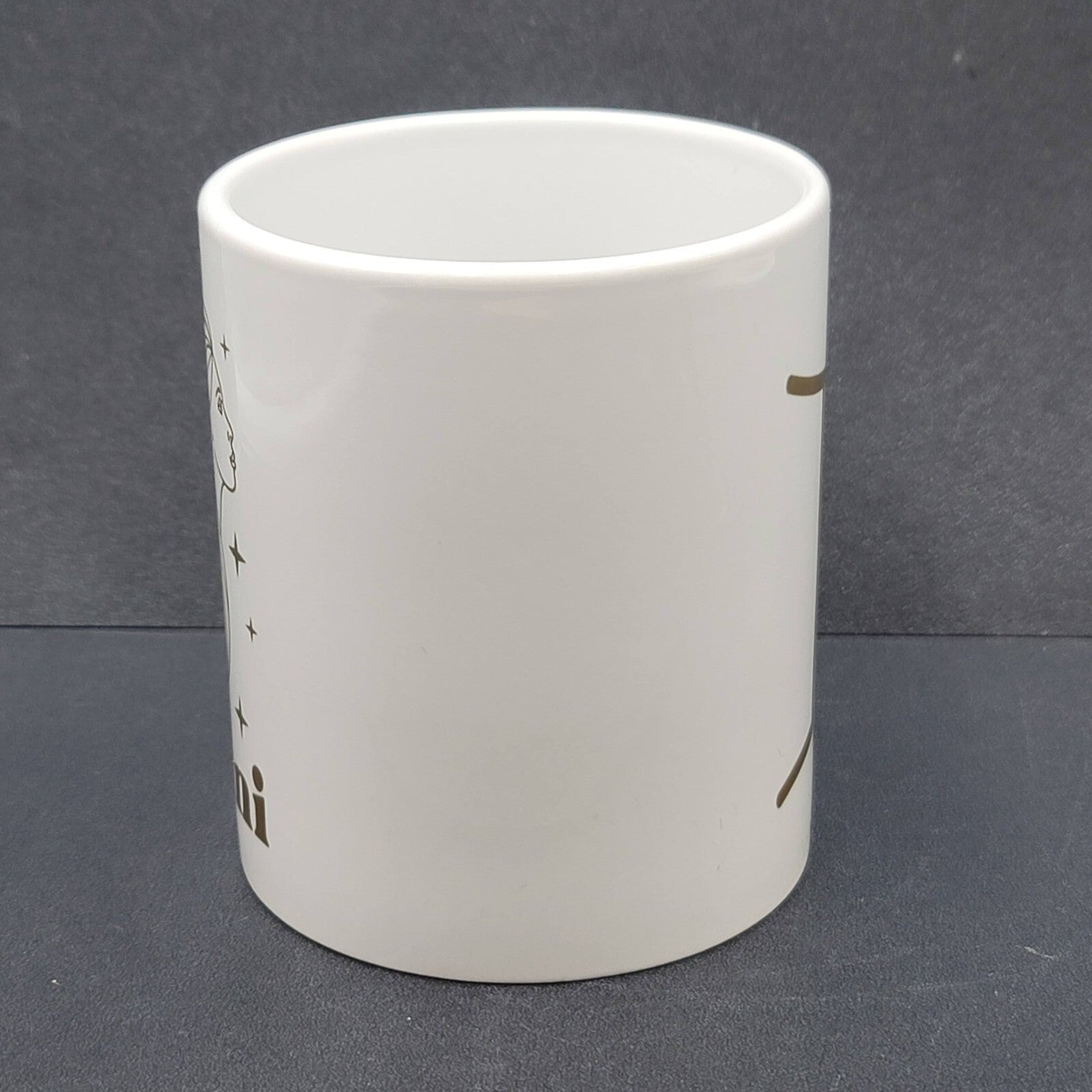 Gemini Horoscope Twins Zodiac Porcelain Coffee Mug White Gold