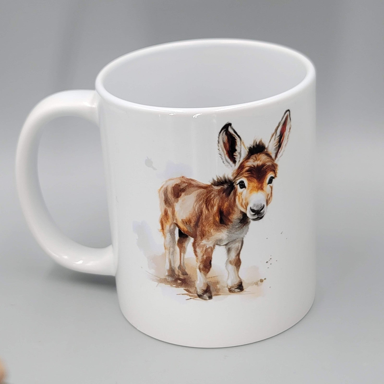 Cute Donkey Coffee Mug Artsy Ceramic White Tea Cup