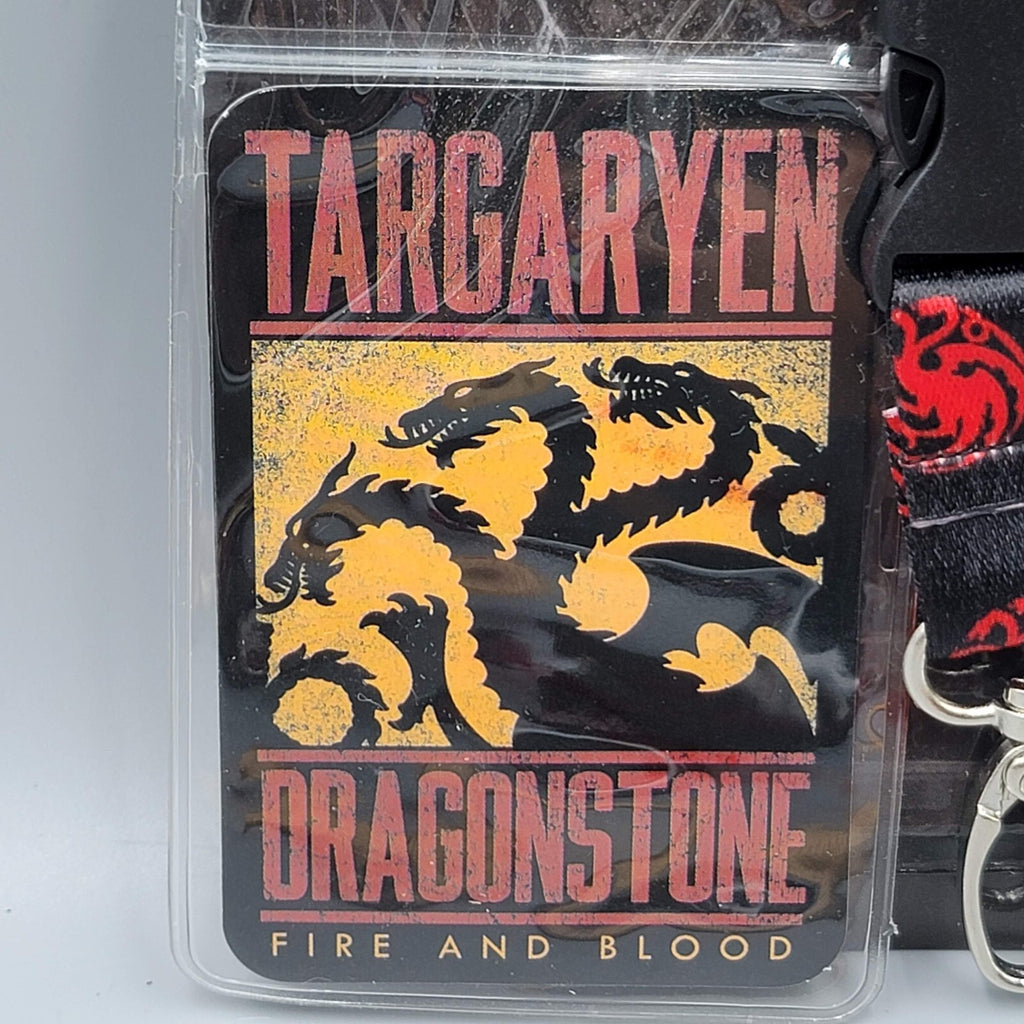 Game of Thrones Lanyard Targaryen ID Badge Holder House of the Dragon Black Red