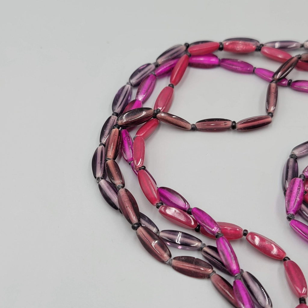 Premier Designs Necklace Shades of Purple Four Strand Long 38"