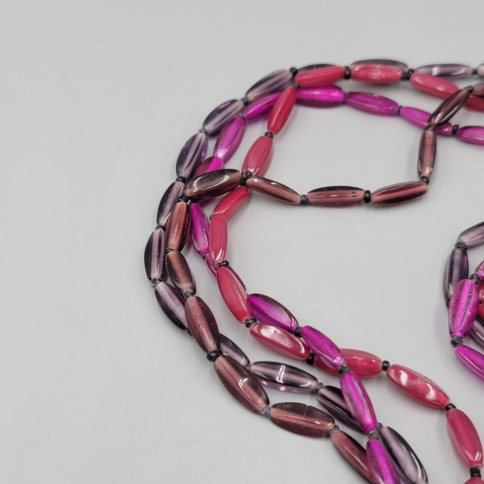 Premier Designs Necklace Shades of Purple Four Strand Long 38"