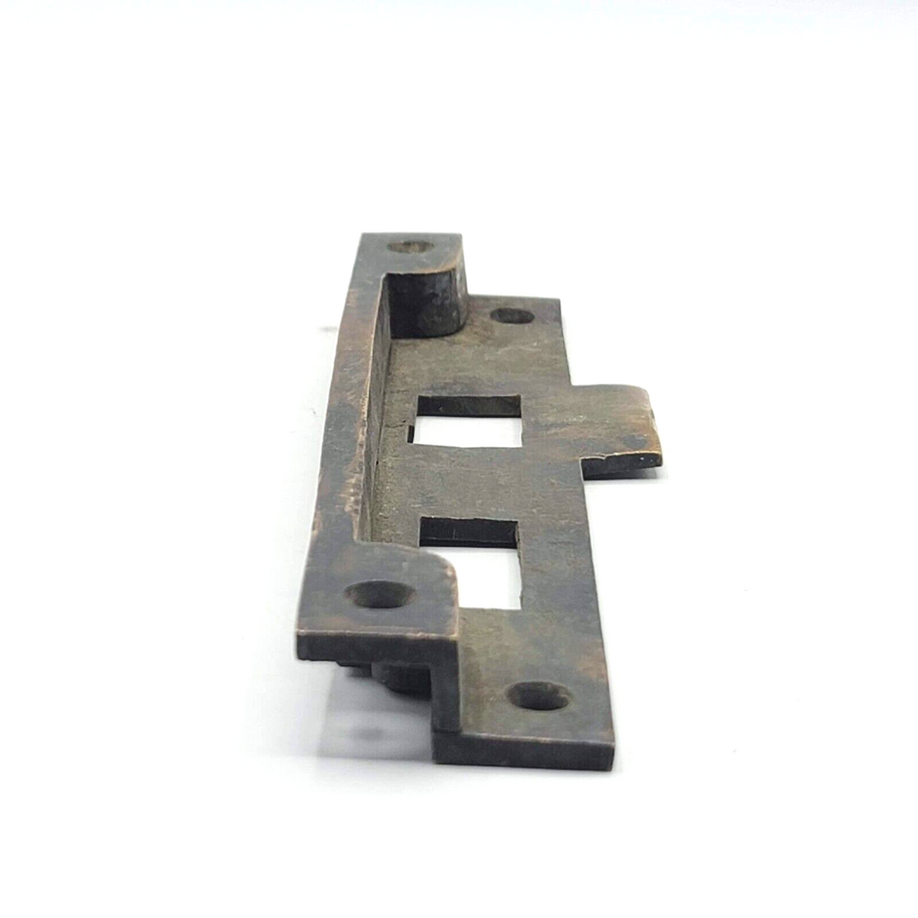 Antique Bronze Exterior Door Strike Plate Mortise Inset 7 3/4" x 1 1/2"