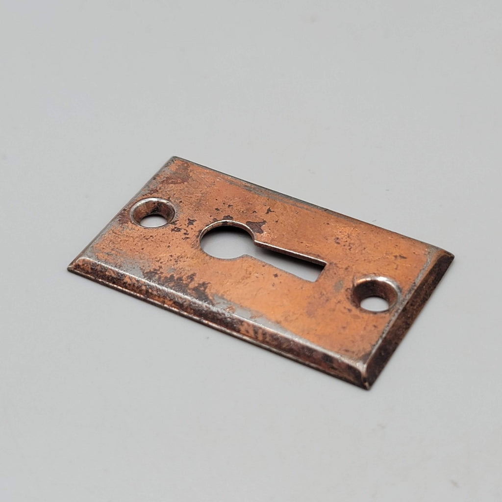 Vintage Rectangle Steel Skeleton Keyhole Escutcheon Salvage Hardware 1.75" (54)