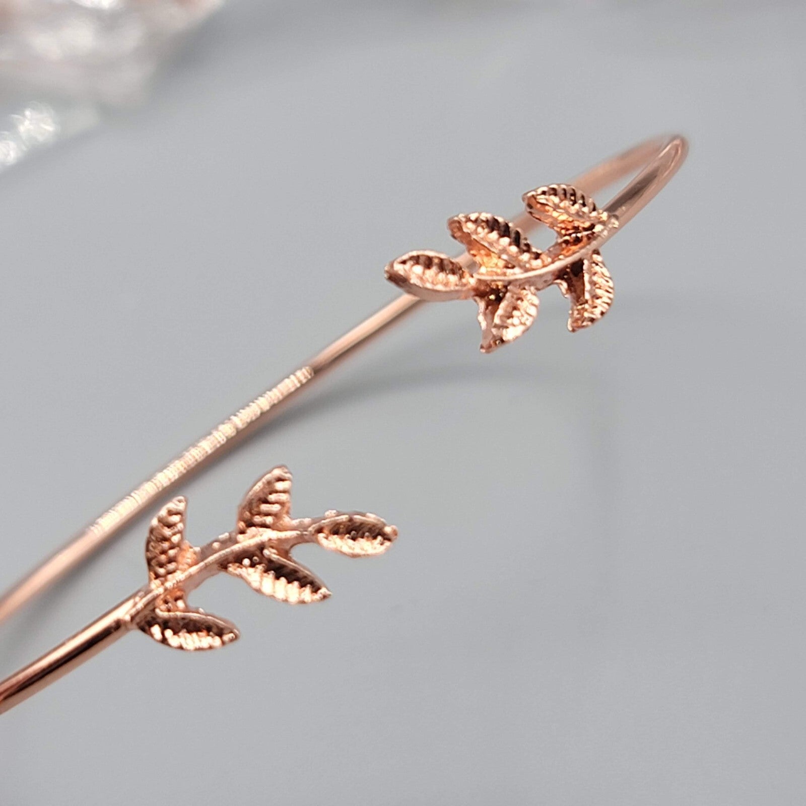 Lot of 6 NEW Rose Gold tone Bracelet  Lot Thin Cuff Leaf Design Bridesmaid Gift