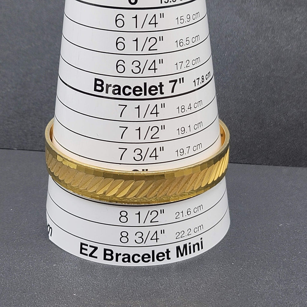 Vintage Bangle Bracelet Gold Plated Etch Design 8" x 1/2"