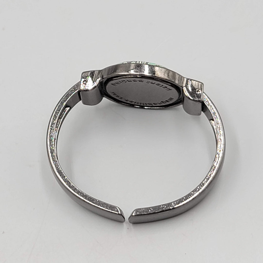 Magnabilities Beaded Hinged Cuff Gunmetal Gray Bracelet Pre-Owned