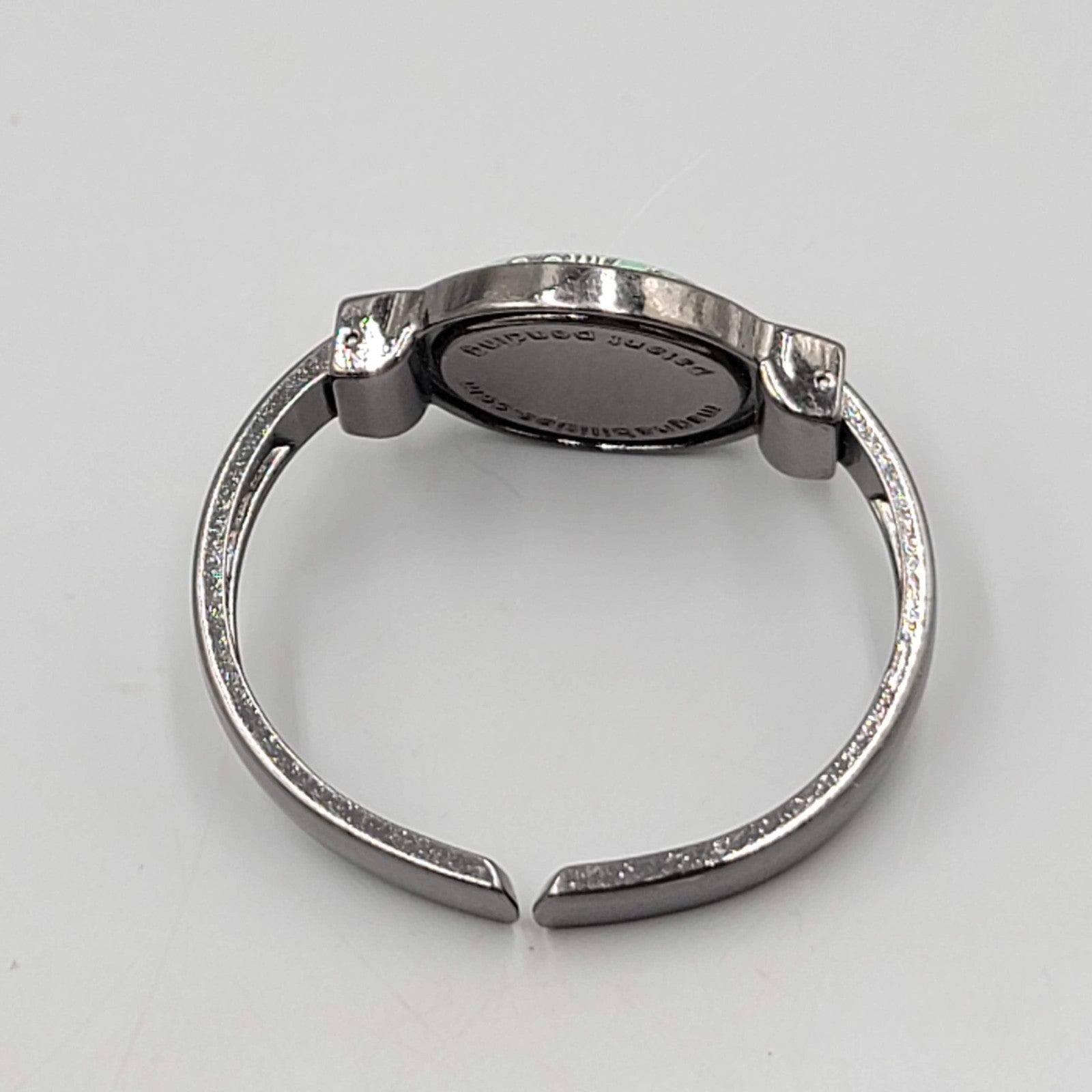 Magnabilities Beaded Hinged Cuff Gunmetal Gray Bracelet Pre-Owned