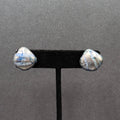 Vintage Pierced Earrings Ceramic Hand Painted Studs 5/8"