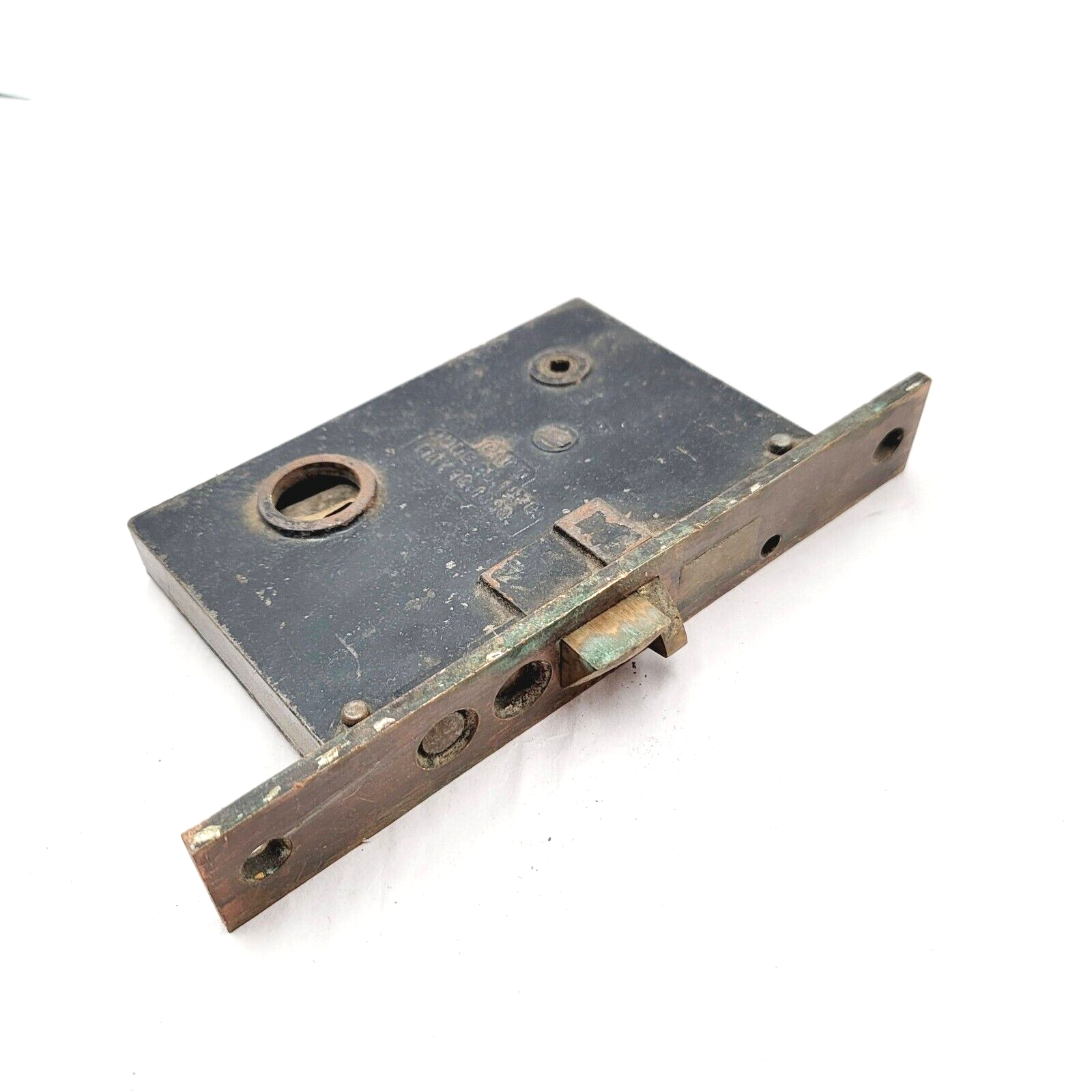 Vintage Mortise Lock Door Hardware Salvage Skeleton Keyhole NO Key