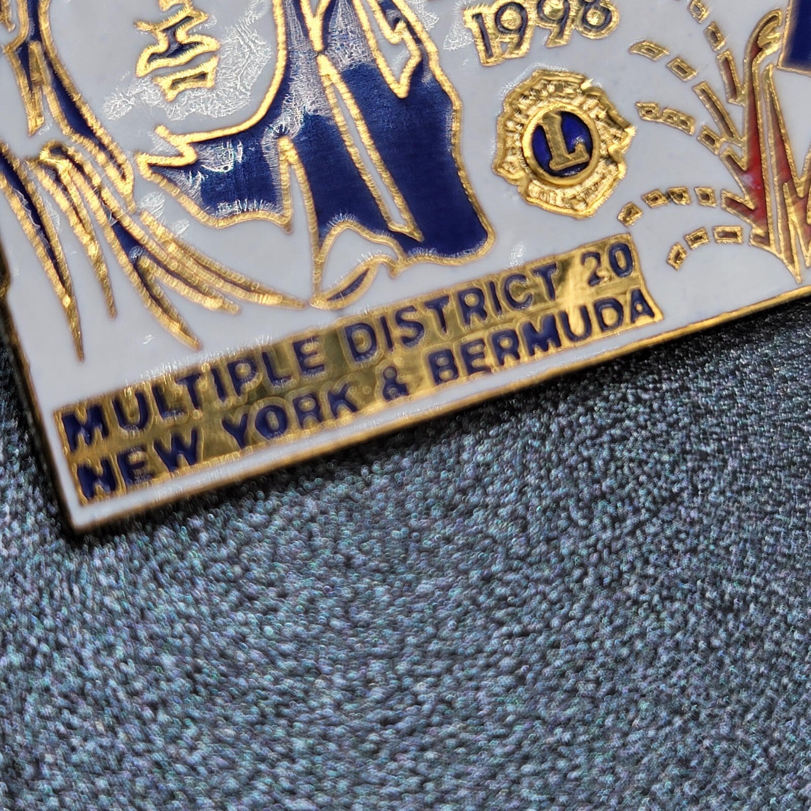 Lions Club Pin District 20 New York Bermuda 1998 Birmingham England Liberty