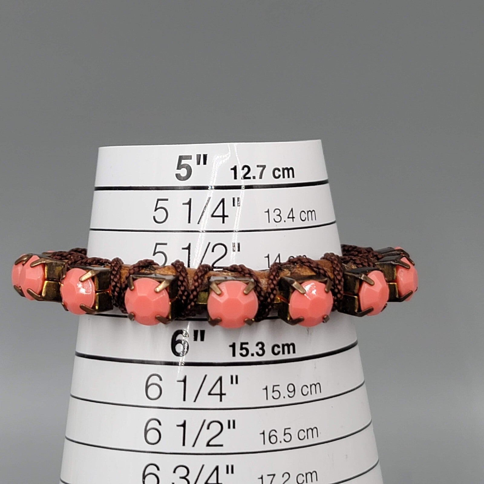 Statement Boho Bracelet Faux Leather Pink Rhinestones Magnetic Rhinestone Closur