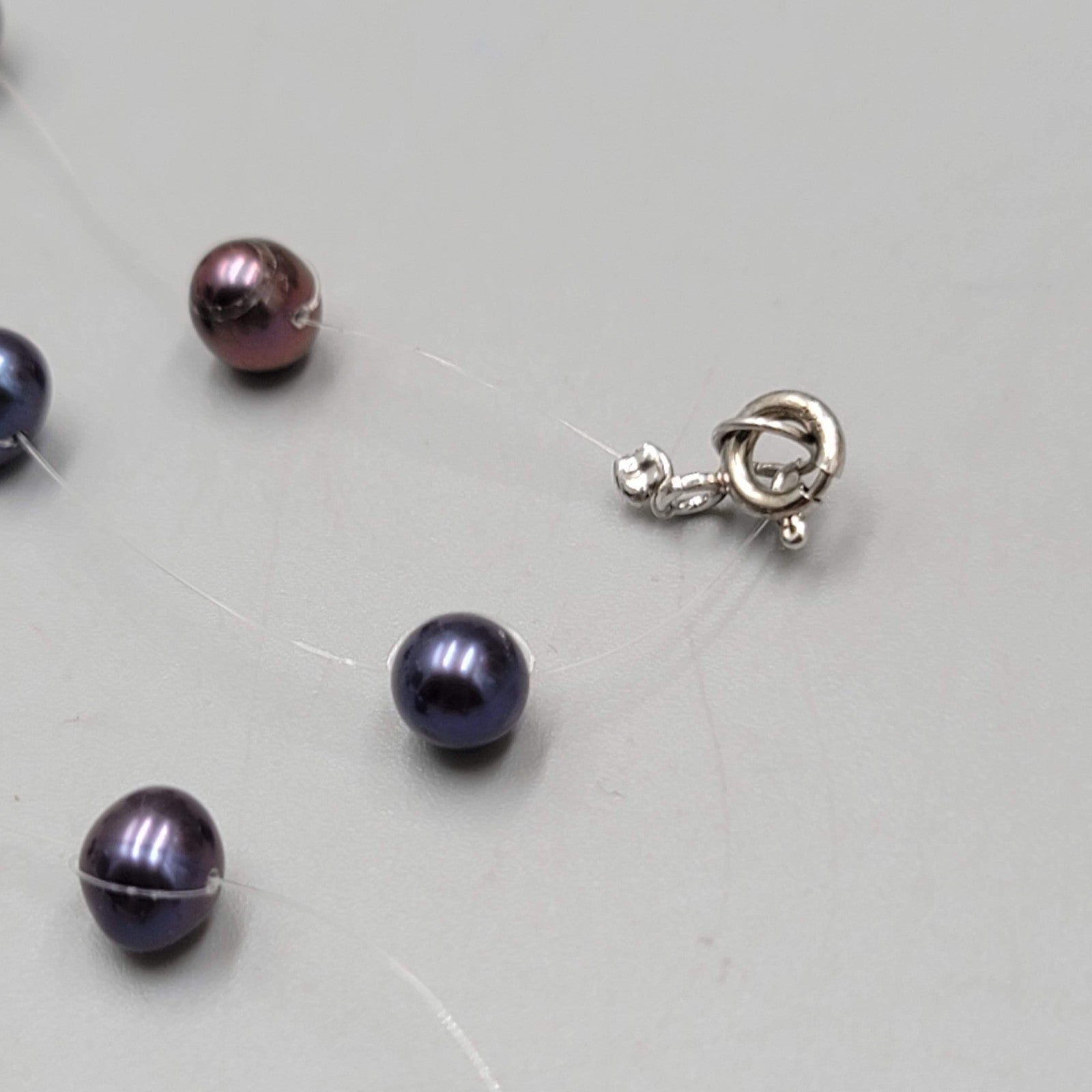 Floating Peacock Pearl Station Necklace 16"
