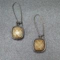 Pierced Earrings Black Metal Shimmer Faceted Dangle 2"