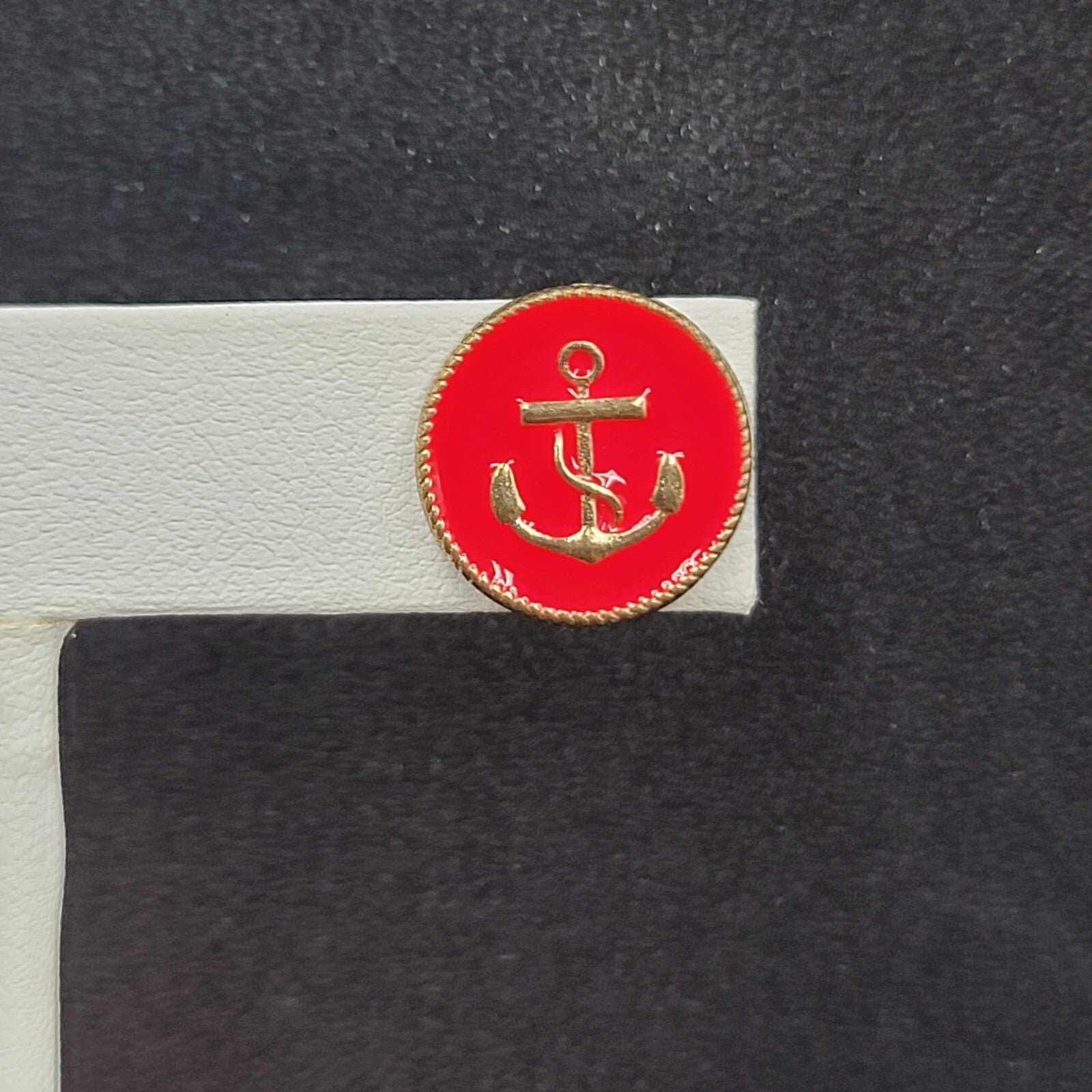 Pierced Earrings Hot Pink Enamel Nautical Anchor Studs 1/2"