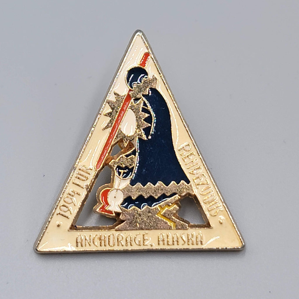 Fur Rendezvous 1994 Enamel Lapel Pin Anchorage Alaska 1.75"