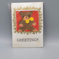 Vintage Needlepoint Bear Greeting Card Oakville Division Scovill Mfg CoDritz