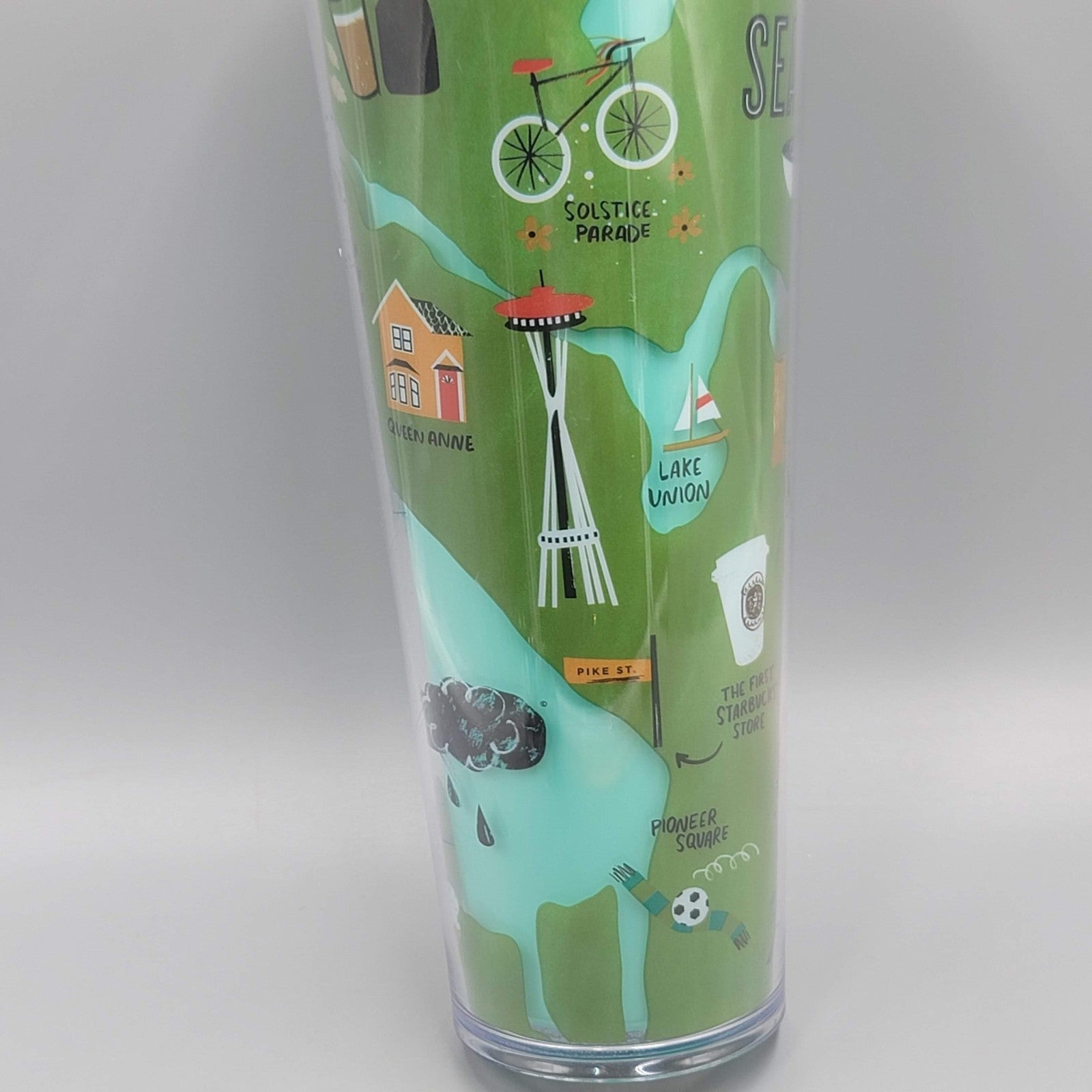 STARBUCKS SEATTLE BEEN THERE SERIES VENTI 24oz COLD CUP TRAVEL TUMBLER NO STRAW