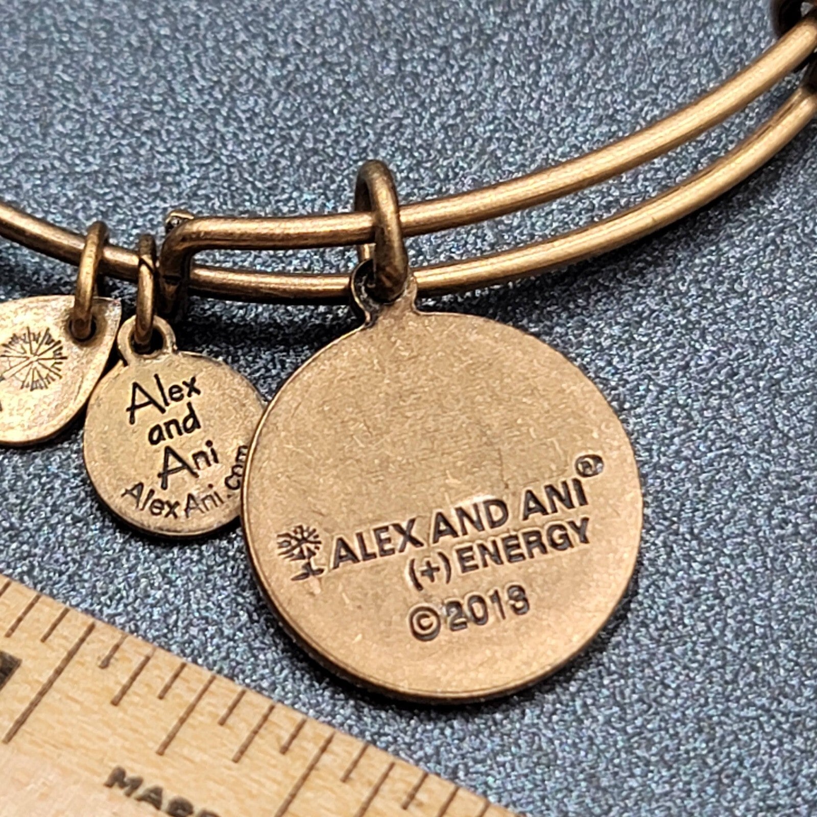 Alex and Ani Charm Bracelet Lot Monogram G Gold tone