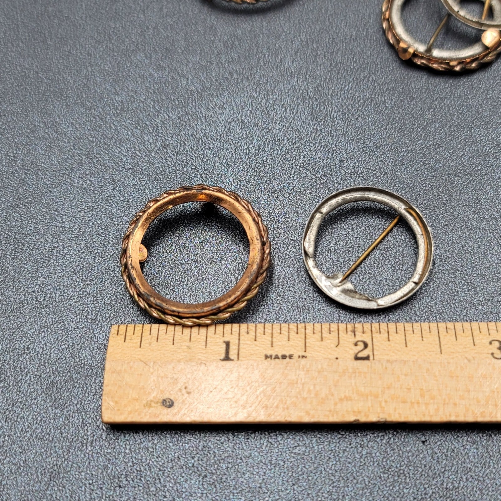 Antique Lot Button Making Supplies 22mm 1 in Back Button Pin Making Kit Metal