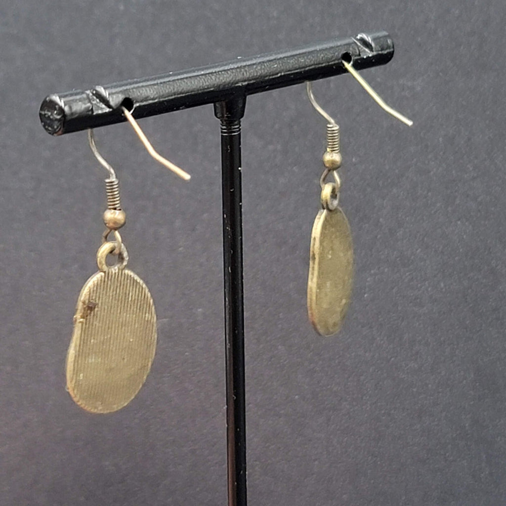 New Melting Clock Pierced Earrings Bronze tone Dangle 7/8"