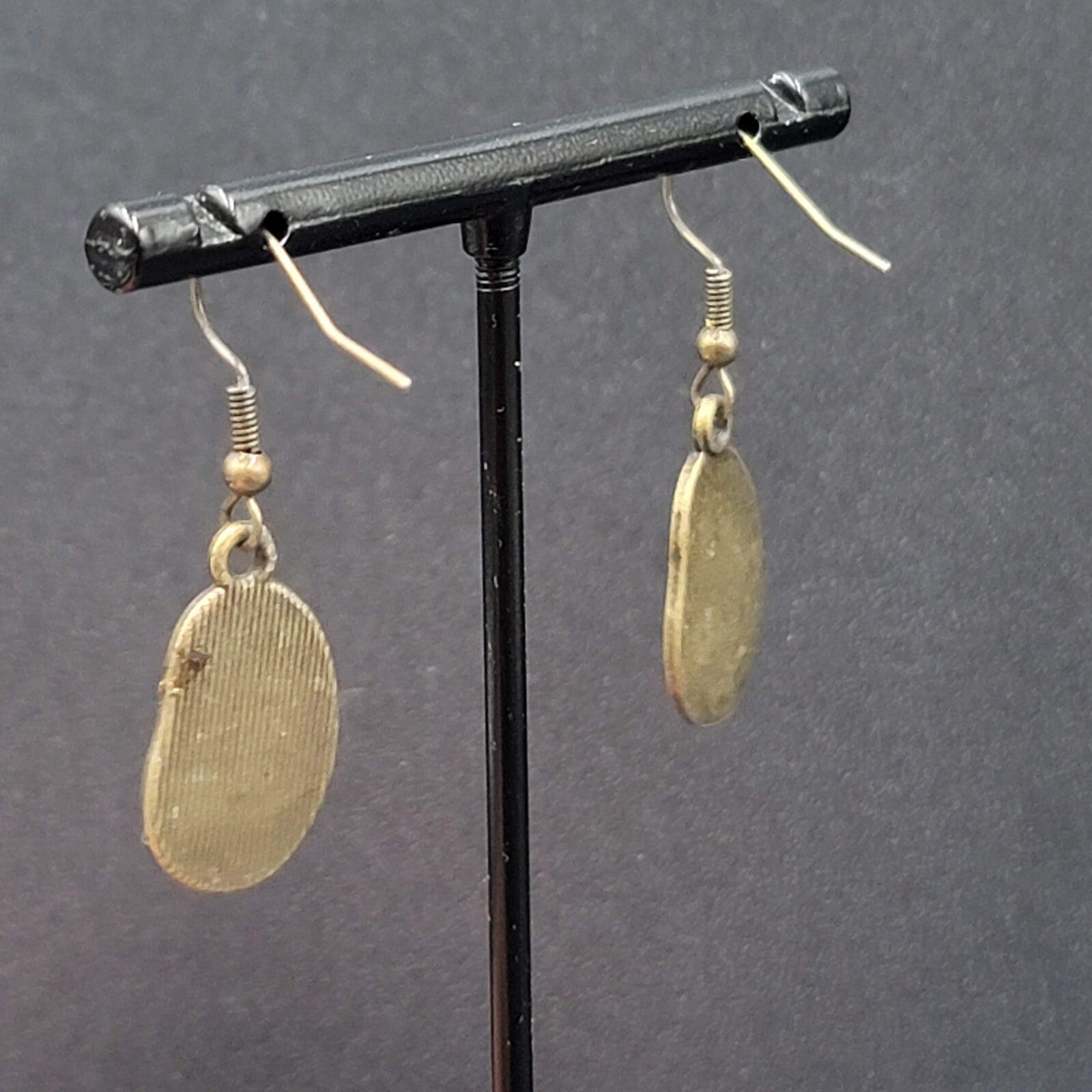 New Melting Clock Pierced Earrings Bronze tone Dangle 7/8"