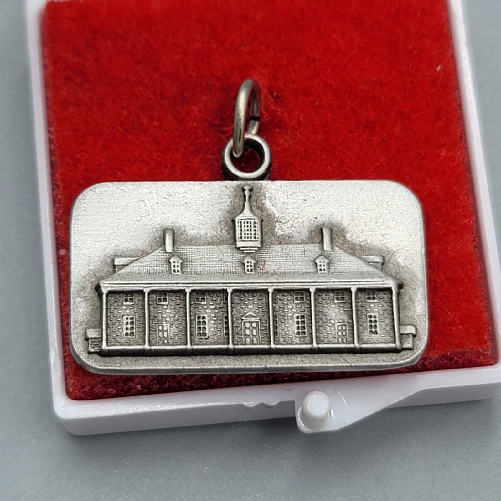 Vintage Dangle Charm Pewter Mount Vernon Mansion Original Box