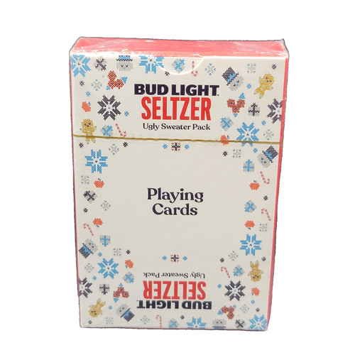 Bud Light Seltzer Playing Cards New Sealed In Package Ugly Sweater Pack