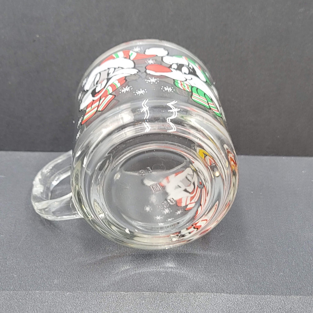 Looney Tunes Christmas Mug Glass Bugs Bunny Sylvester Tweety Warner Bros 1994