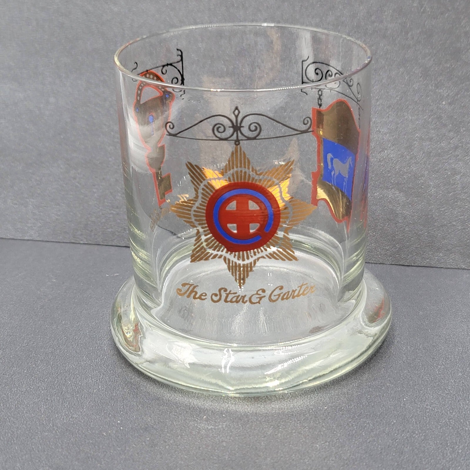 The White Horse Cellar Glasses Scotch Whiskey 4" Tall Weighted Bottom
