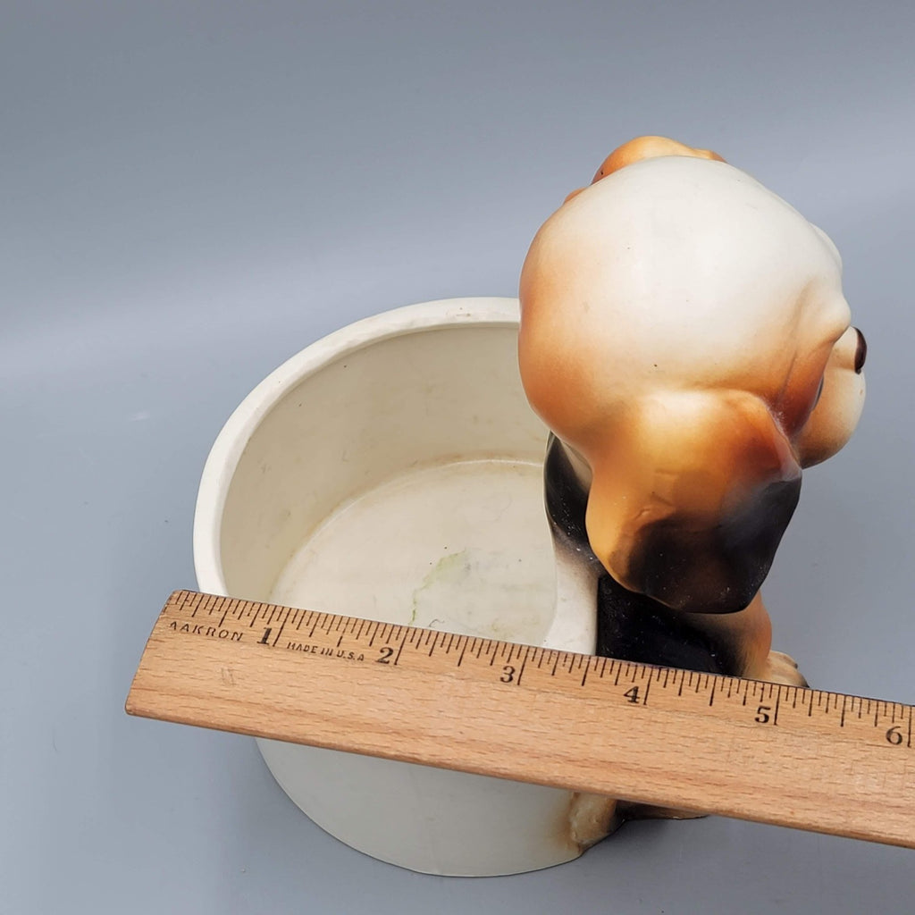 Vintage Lefton Japan Puppy Dog Planter Big Eyes Ceramic H6974 Beagle