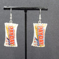 New PAYDAY Candy Bar Pierced Earrings Acrylic Dangle 1.5"
