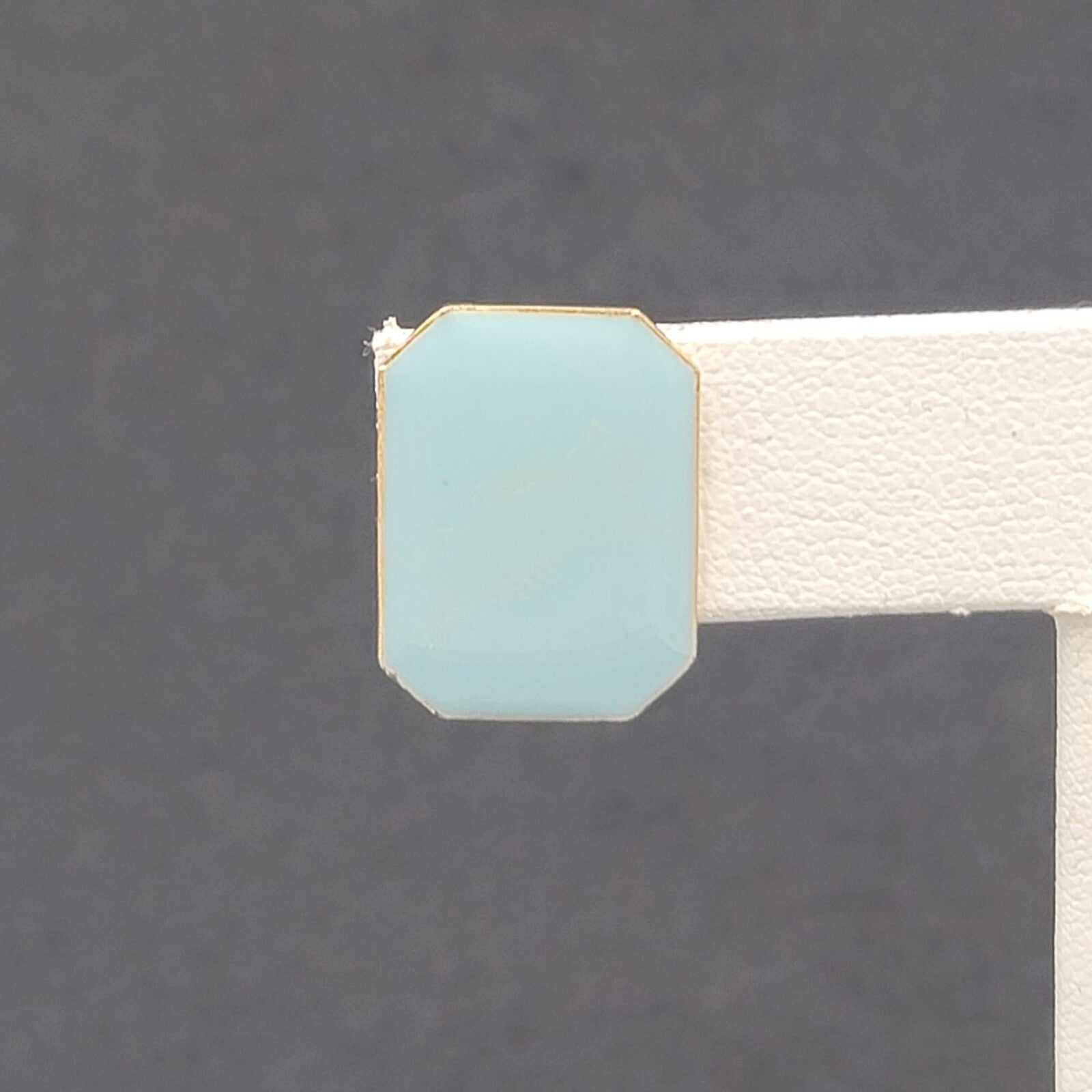 Vintage Pierced Earrings Light Babay Blue Enamel Drop 3/4"