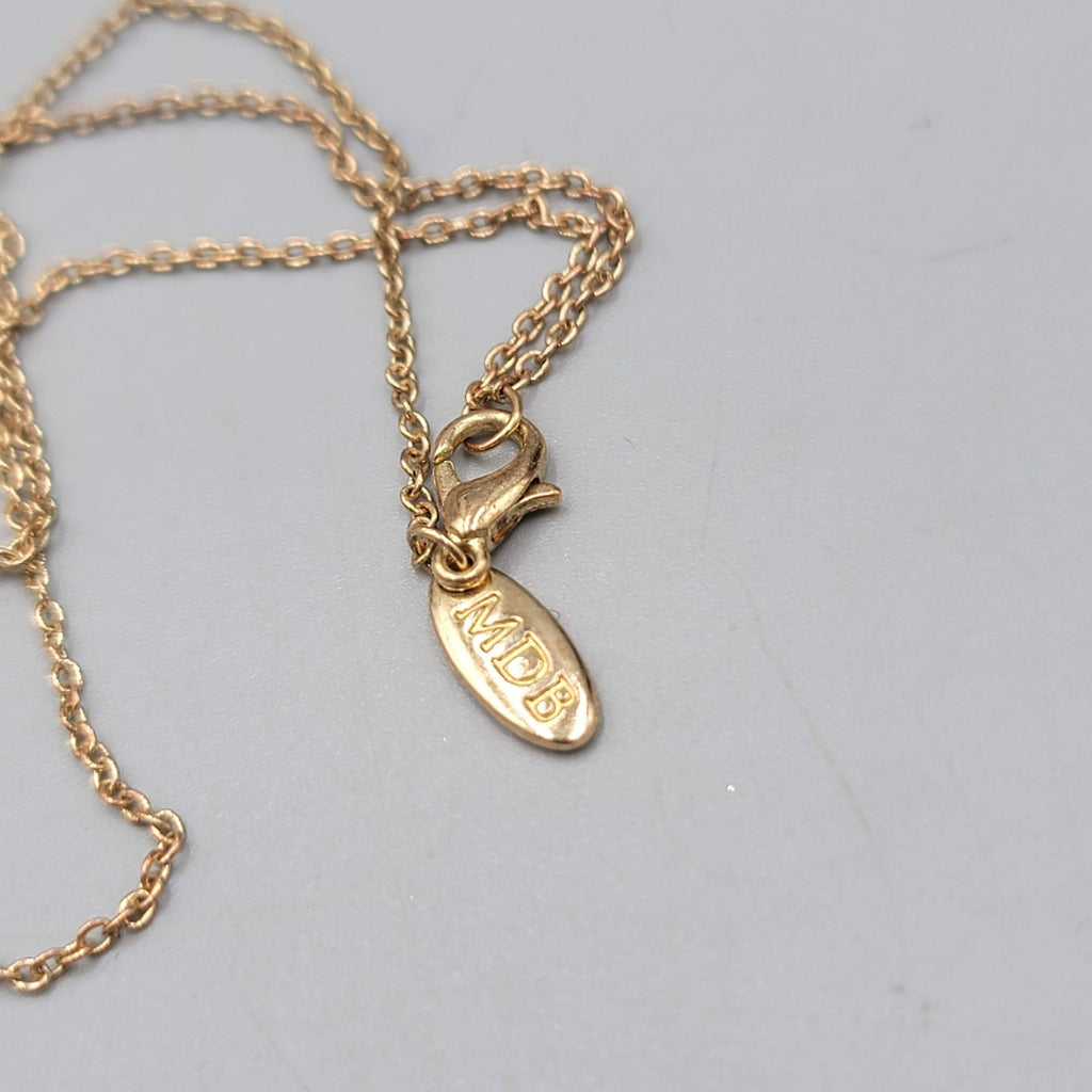 MOM Bar Pendant Necklace Gold tone Minimalist 16"-18"
